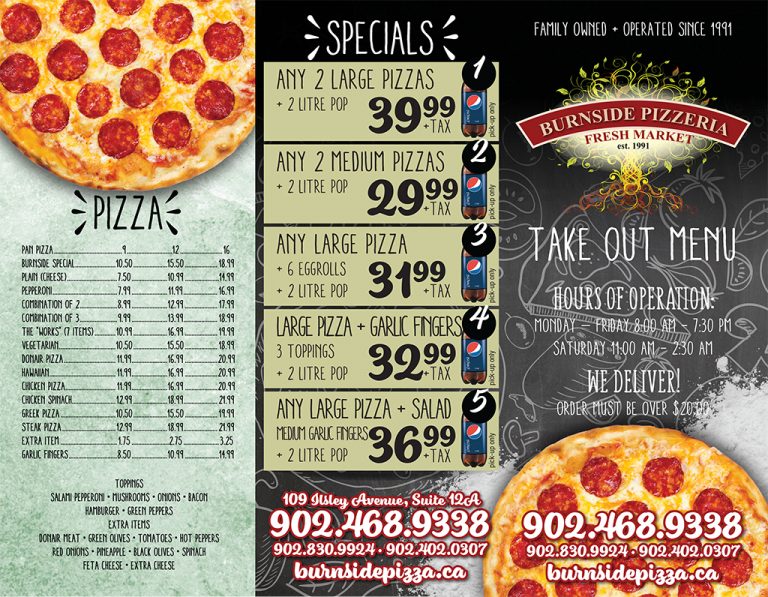burnside pizza menu